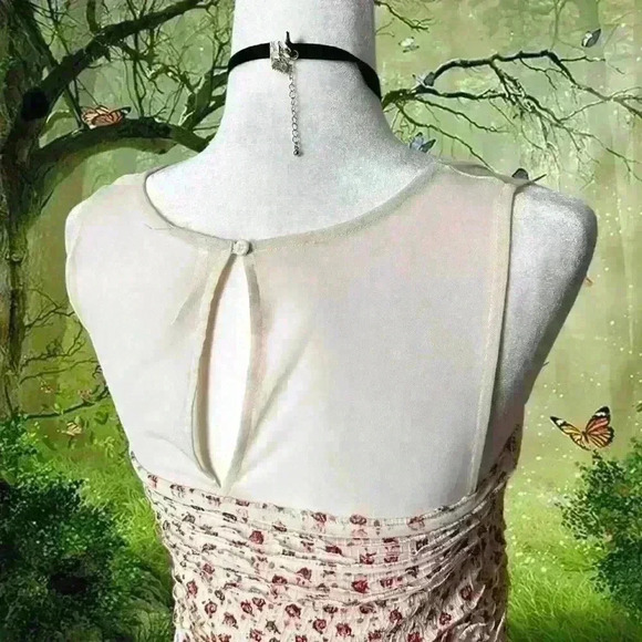 Y2k 90s  Free People Beige Boho Dress Size S - Picture 6 of 9